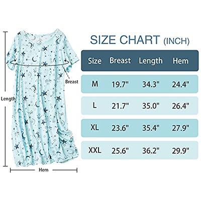 American Trends Nightgowns for Women Cotton Night Shirts Short Sleeve Night  Gown Dress Casual Pajamas Soft Sleepwear Green Star M - Yahoo Shopping