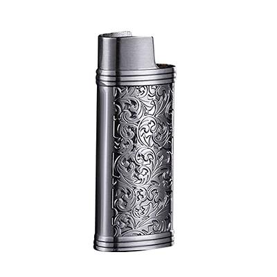 Lucklybestseller Metal Lighter Case Cover Holder , Silver Mirror Surface  Lighter Sleeve for BIC Full Size Lighter Type J6