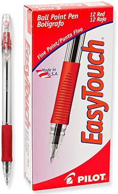 Pilot EasyTouch Retractable Ballpoint Pens Fine Point 0.7 mm Clear Barrel  Black Ink Pack Of 12 - Office Depot