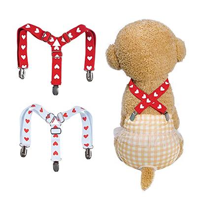 2pcs Dog Cat Diaper Female Sanitary Pants Suspenders Stay On