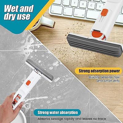 HOTBEST Mini Mop, Self-Squeeze Adjustable Head Sponge Mop, Strong Absorbent  Space Saving Household Desktop Cleaning Mop for Cleaning Desk Blinds  Windows Mirrors Cars (2 Sponge Heads) - Yahoo Shopping