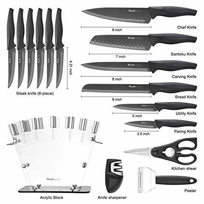  Wanbasion 16 Piece White Knife Set for Kitchen with