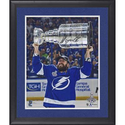 Mikhail Sergachev Tampa Bay Lightning Autographed 16 x 20 Black Jersey Skating with Puck Photograph