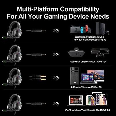 Professional Led Light Wired Gaming Headphones With Microphone For Computer  PS4 PS5 Xbox Bass Stereo PC