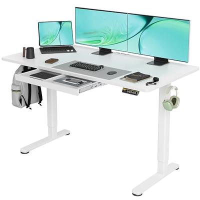 Claiks Standing Desk with Drawers, Stand Up Electric Standing Desk