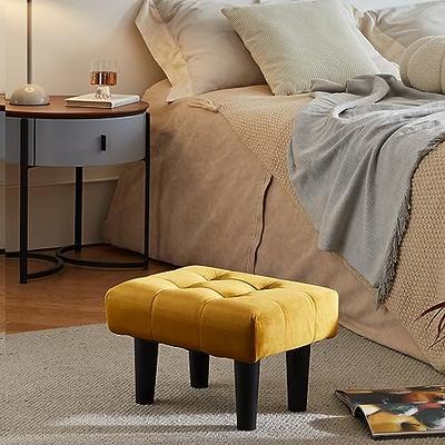 Hamgtrion Footstool Ottoman Small Ottoman Velvet Soft Footrest Ottoman with  Wood Legs Sofa Footrest Extra Seating for Living Room Entryway Office  L16H12W10inches Gold … - Yahoo Shopping