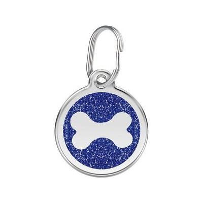 Quick-Tag Large Chrome Bone Personalized Engraved Pet ID Tag