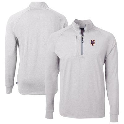 Men's Cutter & Buck White New York Giants Throwback Logo Virtue Eco Pique Recycled Quarter-Zip Big Tall Pullover Top