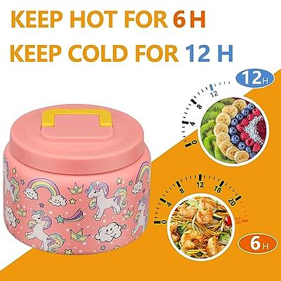 DaCool Insulated Food Jar Kids Food Thermos 16 oz with Handle Leakproof  Vacuum Stainless Thermos for Hot Food Insulated Lunch Container Keep Warm