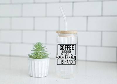 Good Day Glass Can | Iced Coffee Glass Cup | Aesthetic Glass Cup | Glass  Beer Can | Glass Coffee Cup