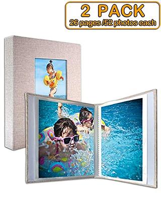 Small Photo Album 4x6, Picture Album Holds 24 Horizontal Photos Linen MINI  BOOK