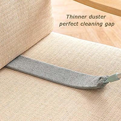 Retractable Gap Dust Cleaner with 55'' Long Handle Gap Dust Cleaning  Artifact Flexible Under Appliance Dusters, Washable Microfiber Hand Duster  for