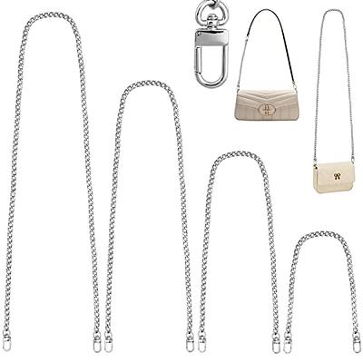 LOVLLE Purse Chain Strap for Purse - 4 Different Sizes Silver Flat