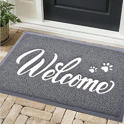 Durable Door Mat Welcome Mat Outdoor,17X30 Inch Heavy Duty Non