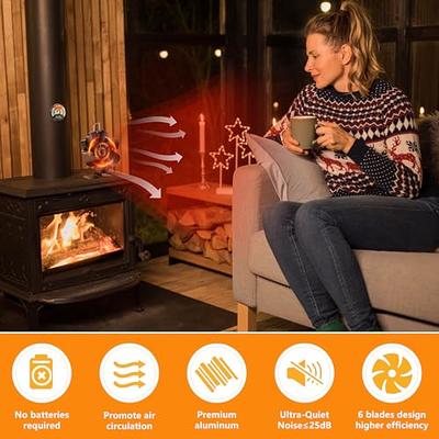 Hanaoyo Wood Stove Fan, 6 Blades Wood Stove Fan Heat Powered, Fireplace Fan  with Magnetic Thermometer, Wood Stove Accessories, Non Electric Fan for Wood/Log  Burner Stove - Yahoo Shopping