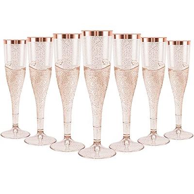 Munfix 100 Pack Plastic Champagne Flutes 5 Oz Clear Plastic Toasting  Glasses Disposable Wedding Thanksgiving Party Cocktail Cups