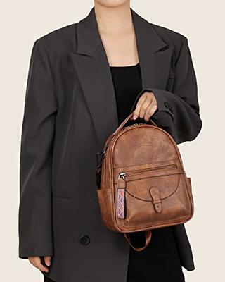 Cute Womens Brown Mini Leather Backpack Bag Purse Nice Backpacks