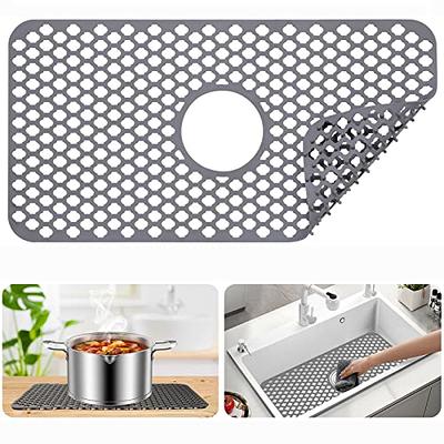 Silicone Sink Mat Toovem Kitchen Sink Mats 26''x14'' Sink Protectors for Kitchen  Sink with Heat Resistant Flexible Stable for Bottom of Farmhouse Stainless  Steel Porcelain Sink with Rear Drain - Yahoo Shopping