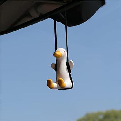 Cheap Cute Car Accessories for Women Girl Cool Swinging Duck Car Hanging  Ornament Rear View Mirror Accessories Car Mirror Hanging Accessories Cute