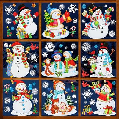 5PCS Christmas Window Santa Claus Snowflake Stickers Winter Wall