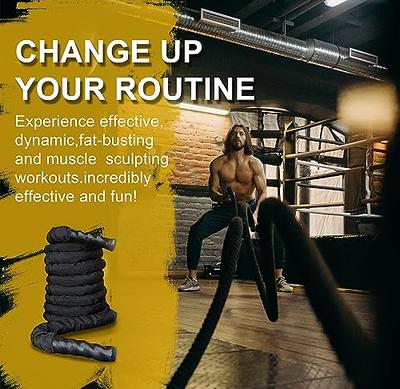 Bonnlo Exercise Rope 1.5 Width Poly Dacron 30 ft Length Battle Rope  Workout