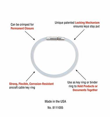 Lucky Line 5” Twisty Lock Key Ring, Flexible Nylon Coated Steel Wire Loop,  Corrosion-Resistant and Durable, 1 Pack (81101)