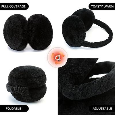 Women Winter Earmuffs, Foldable Ear Muffs, Cold Weather Fluffy Earmuffs  Winter Warm Headband Cute Ear Warmers
