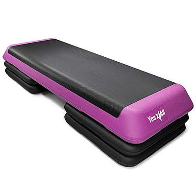 Aerobic Exercise Step, Step Aerobics Platform Non Slip,Adjustable Aerobic  Stepper for Exercise with 4.6” 6.3” 7.8”Adjustable Height Risers