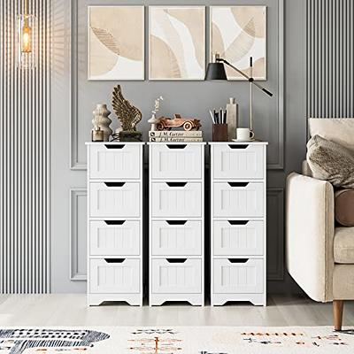 Tangkula 4 Drawers Bathroom Storage Cabinet Free-standing Side