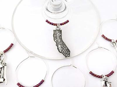 California Wine Country Charms, Gift for California Wine lover. Includes  California, Grapes, Wine Bottle, Cheers glasses, picnic basket, and  corkscrew charms. Set of 6. BURGUNDY BEADS. - Yahoo Shopping