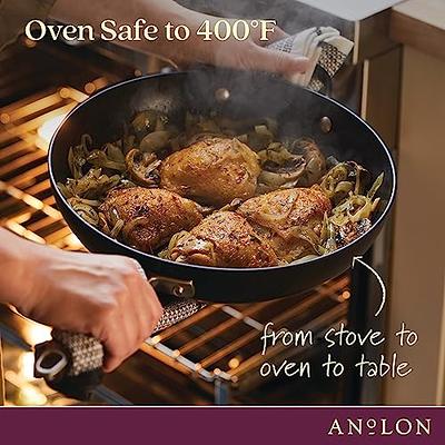 Anolon Advanced Home Hard Anodized Nonstick Deep Frying Pan/Skillet with Lid,  12 Inch, Onyx - Yahoo Shopping