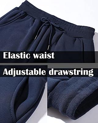 Cheap Fleece Pants Men Fleece Sweatpants Men's Winter Fleece Sweatpants  Elastic Waist Drawstring Thickened Fleece Lining Sweatpants