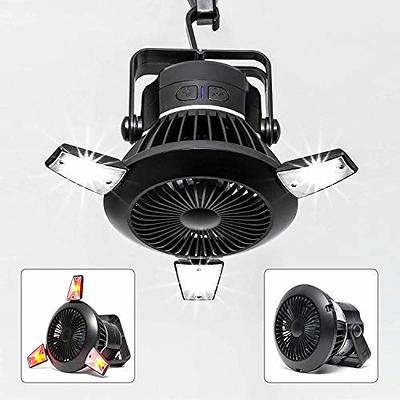 7800mAh Camping Fan with LED Lantern, Ceiling Tent Fan with Remote Control,  Power Bank, Battery Operated USB Rechargeable Fan , 180°Head Rotation  Outdoor Portable Fan for Fishing, Outdoor, Office 