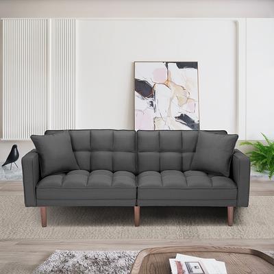 Futon Sofa Bed Modern Fabric Convertible Futons Folding Lounge Couch for  Living Room with 2 Pillows - Yahoo Shopping