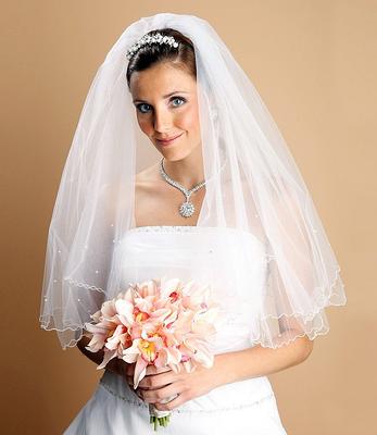 wedding Veil pearls edge Bridal veil for bride