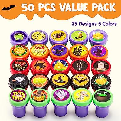 JOYIN 50 Pieces Halloween Assorted Stamps Kids Self Ink Stamps, 25