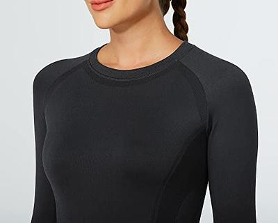 MathCat Workout Shirts for Women Long Sleeve Yoga Shirt Quick Dry Gym  Athletic Tops Seamless Compression Shirts Black - Yahoo Shopping
