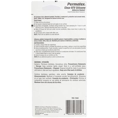 Permatex 81158 Black Silicone Adhesive Sealant, 3 oz. Tube, Pack of 1