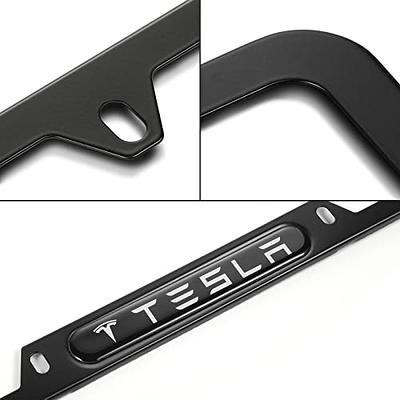 2PCS License Plate Frames for Tesla, Black Car License Plate Bracket Holder,  Premium Aluminum Alloy Weather Proof License Plate Covers with Screw Caps  Cover Set Car Accessories - Yahoo Shopping