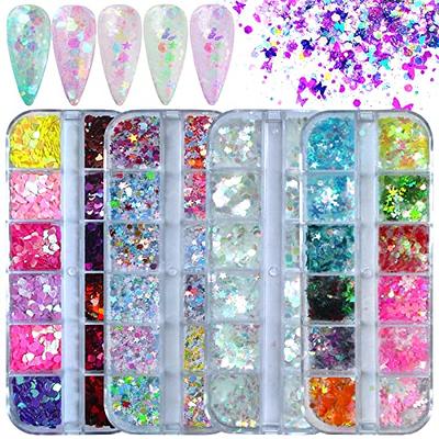 Nail Glitter Sequins Set, Laser Butterfly Star Chunky Glitter Flakes Nail  Sequin Acrylic Paillettes, Holographic Nail Polish Sparkle Nail Glitters  for Acrylic Nails Makeup Resin Mold (4 Styles) - Yahoo Shopping