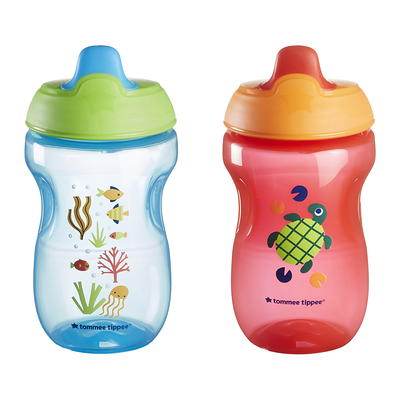 Tommee Tippee Sportee Kids Water Bottle (9oz, 12+ Months, 1 Count)  Antimicrobial Tech | Non-Spill, Shake-Proof