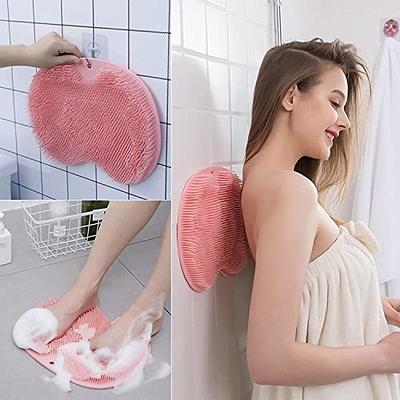 Shower Foot & Back Scrubber, Massage Pad, Wall Mounted Back Scrubber,  Silicone Bath Massage Cushion Brush with Suction Cups, Bathroom Wash Foot  Mat Exfoliating Dead Skin Foot Brush 