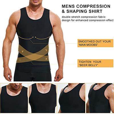 Mens Slimming Vest Body Shaper Compression Shirt Sleeveless Tummy Tank Top