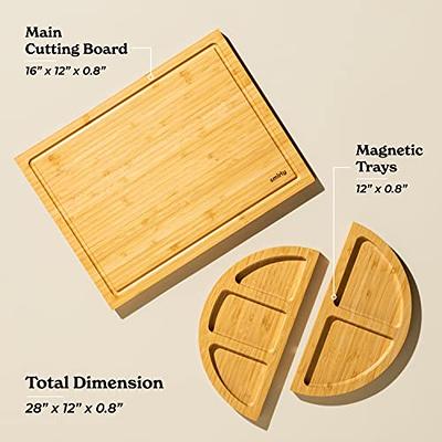 SMIRLY Wood Cutting Boards for Kitchen - Bamboo Chopping Board Set with  Storage - Large Meal Prep Cutting Board - Yahoo Shopping