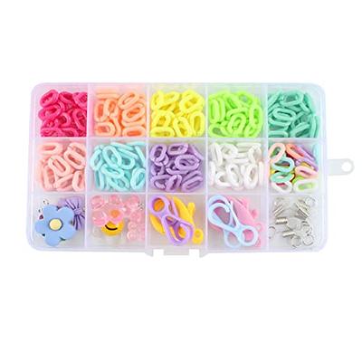 Decoendiy 200pcs Acrylic Chain Link Rings with Lobster Clasp