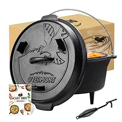 8 Quart Deep Camp Dutch Ovens Seasoned Cast Iron Camping Stove