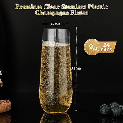 eventpartener 24 Pcs Disposable Stemless Wine Glasses and