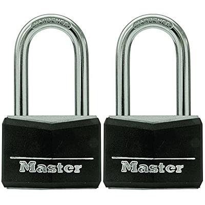 Master Lock 141TLF Covered Aluminum Padlock with Key, 2 Pack Keyed