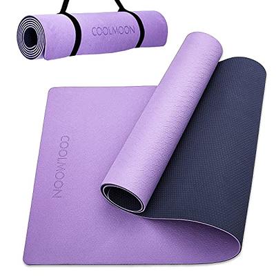COOLMOON Yoga Mat Non Slip, Anti-Tear 1/4 Thick TPE Yoga Mats for Women and  Men, 72x24 Exercise & Fitness Mat with Carrying Strap, Workout Mats for