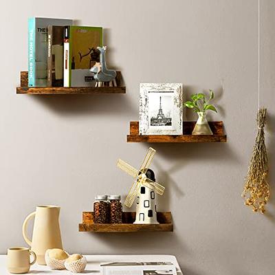 Floating Shelves Set of 2 - Alloy Shelf 16 inch Wall Shelves No Drilling  Wall Mount Rustproof Wall Shelf for Living Room Bedroom Kitchen Bathroom